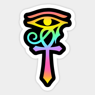 Egyptian symbol Ankh with Eye of Horus Sticker